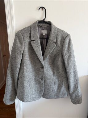 Pure Collection Gray Tweed Tailored Blazer